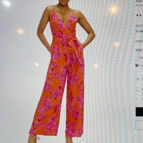 Ted Baker Pants - Ted Baker Printed Wide-Leg Jumpsuit
